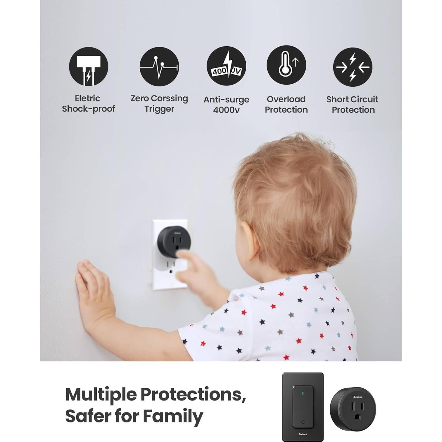 Enchufe Remoto Zoiinet 1500W con Interruptor Inalámbrico 91.44m