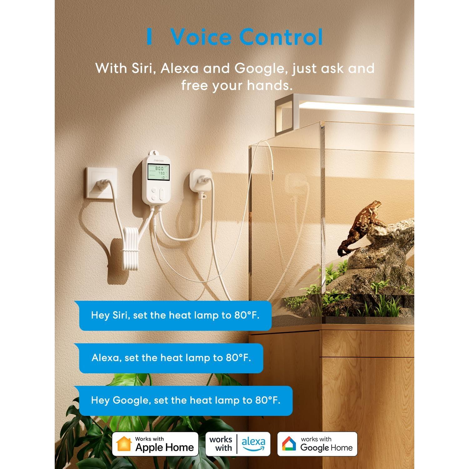 Controlador de Temperatura Inteligente Meross 1800W Wi-Fi