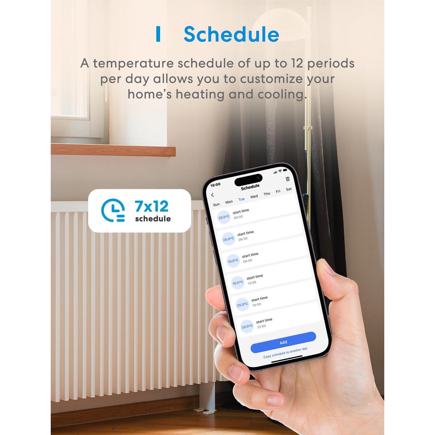 Controlador de Temperatura Inteligente Meross 1800W Wi-Fi