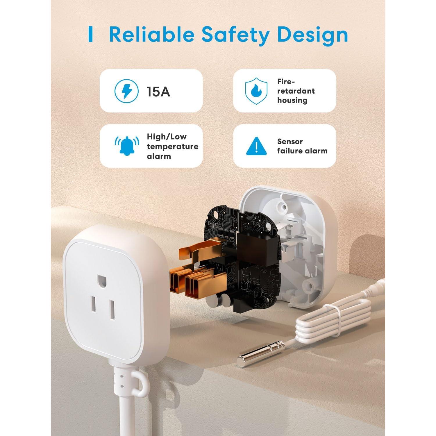 Controlador de Temperatura Inteligente Meross 1800W Wi-Fi