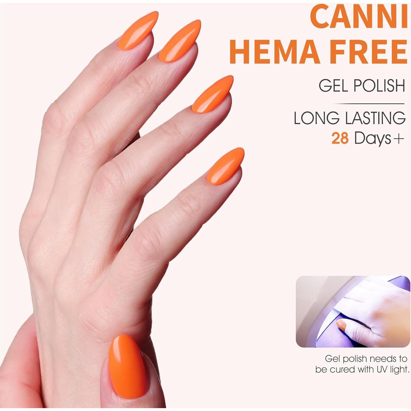 Esmalte de Uñas en Gel CANNI Naranja Brillante 9ml UV/LED