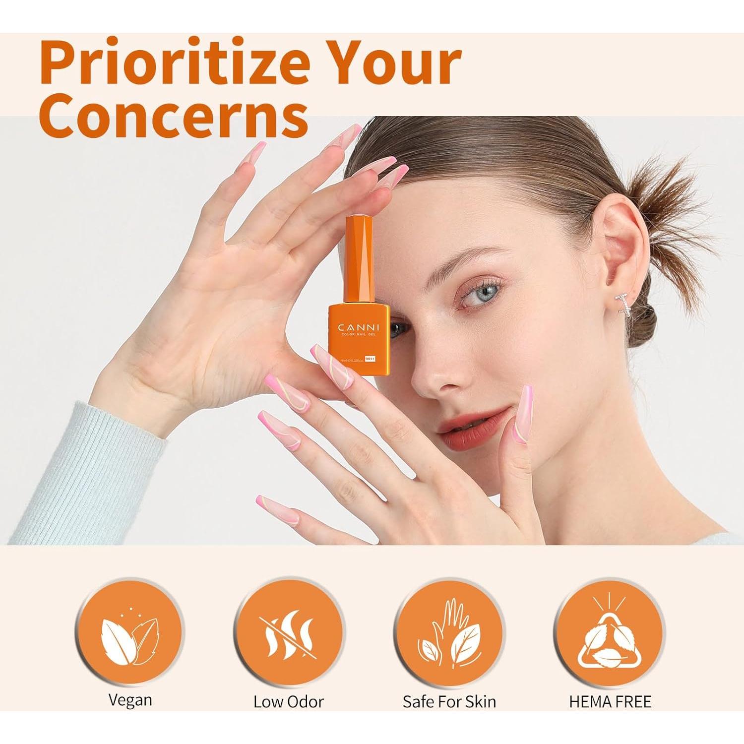 Esmalte de Uñas en Gel CANNI Naranja Brillante 9ml UV/LED