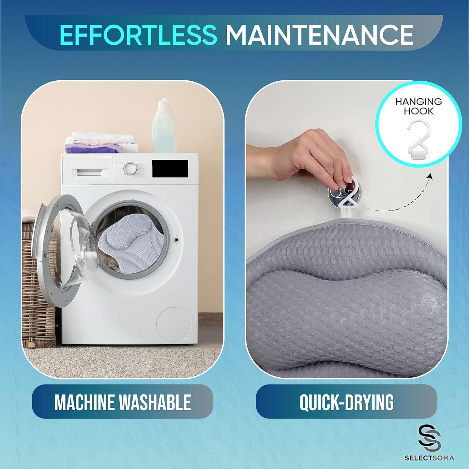 Almohada de Baño SelectSoma Gris con Malla 4D y Ventosas