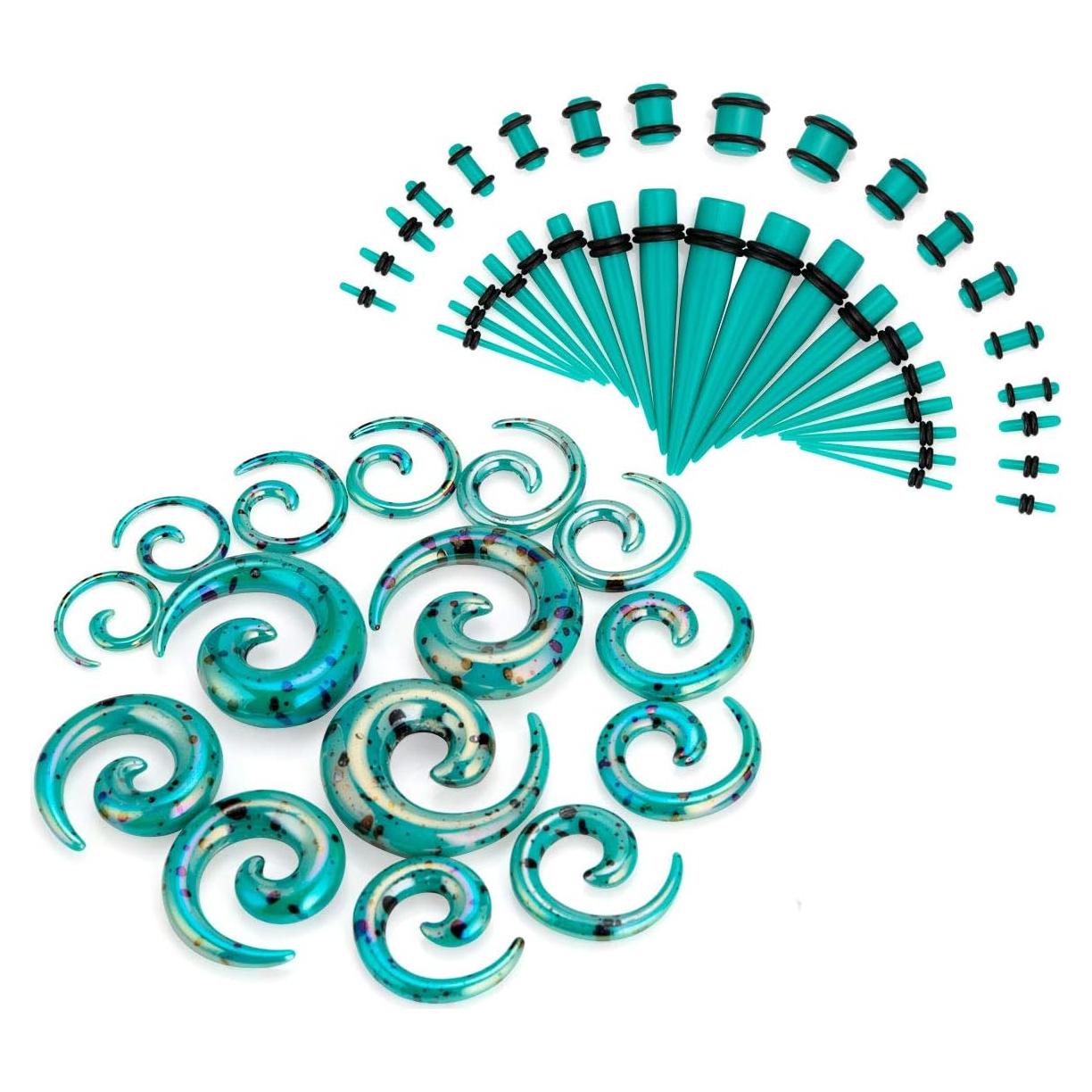 Kit de Estiramiento de Oído Acrílico JDXN 52 Piezas 14G-00G