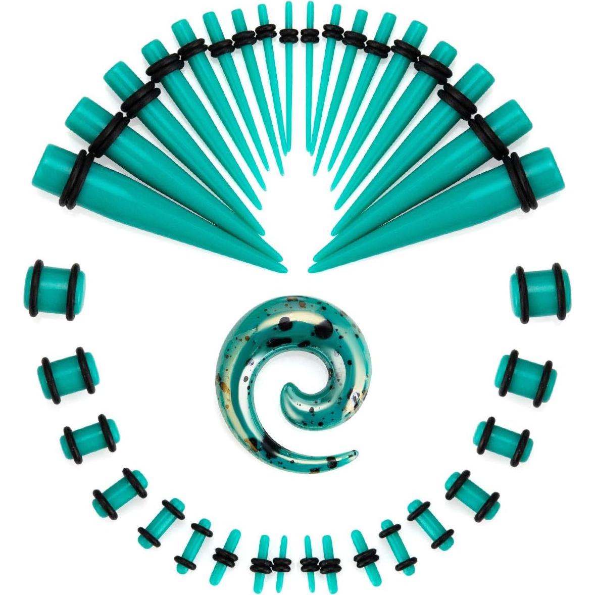 Kit de Estiramiento de Oído Acrílico JDXN 52 Piezas 14G-00G