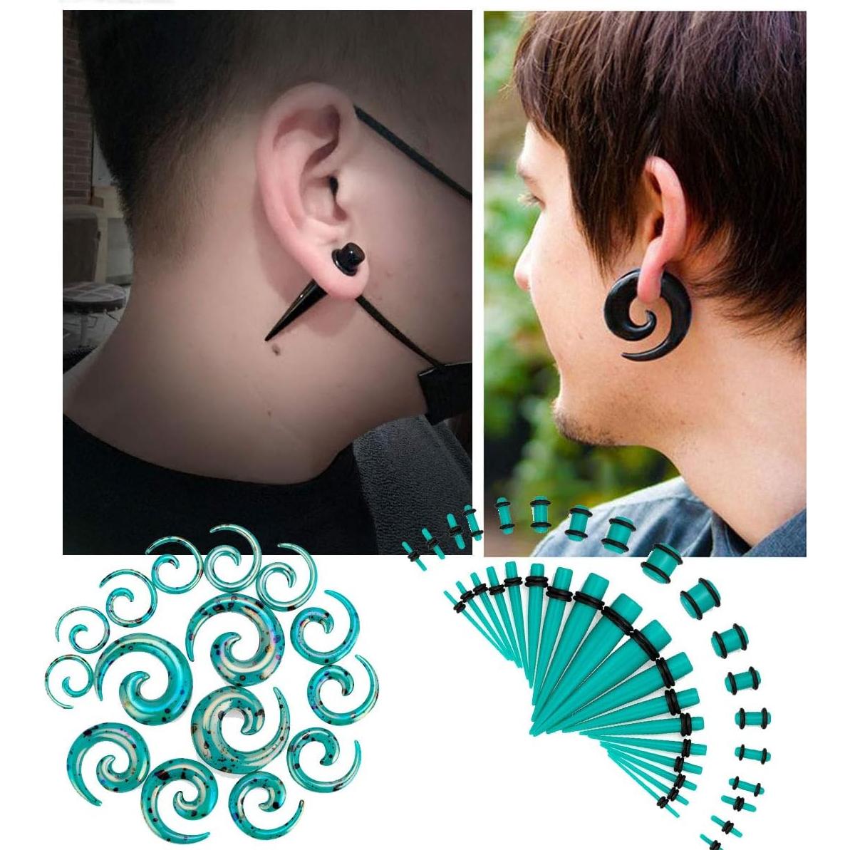 Kit de Estiramiento de Oído Acrílico JDXN 52 Piezas 14G-00G