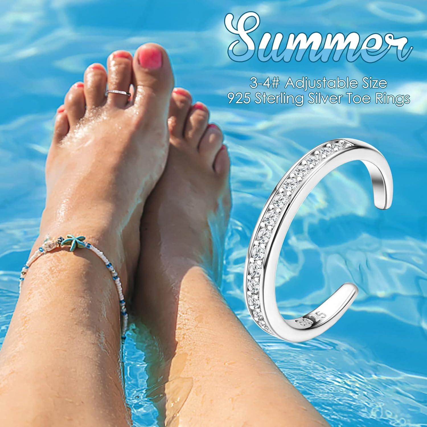Conjunto de Anillos para Dedos de los Pies FIBO STEEL 3 PCS Plata 925