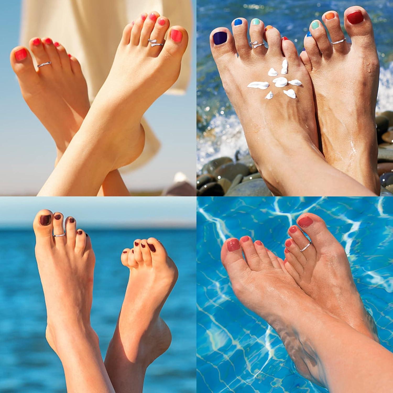 Conjunto de Anillos para Dedos de los Pies FIBO STEEL 3 PCS Plata 925