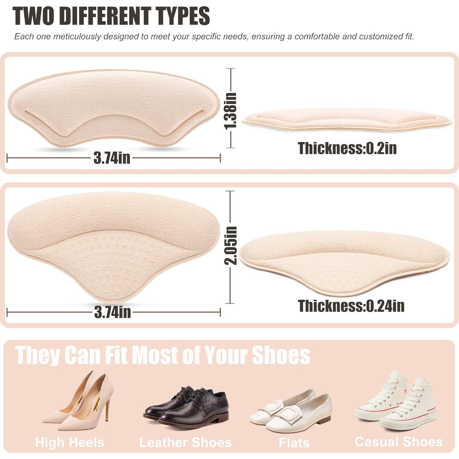 Almohadillas para Talones Comfowner - 4 Pares Antideslizantes