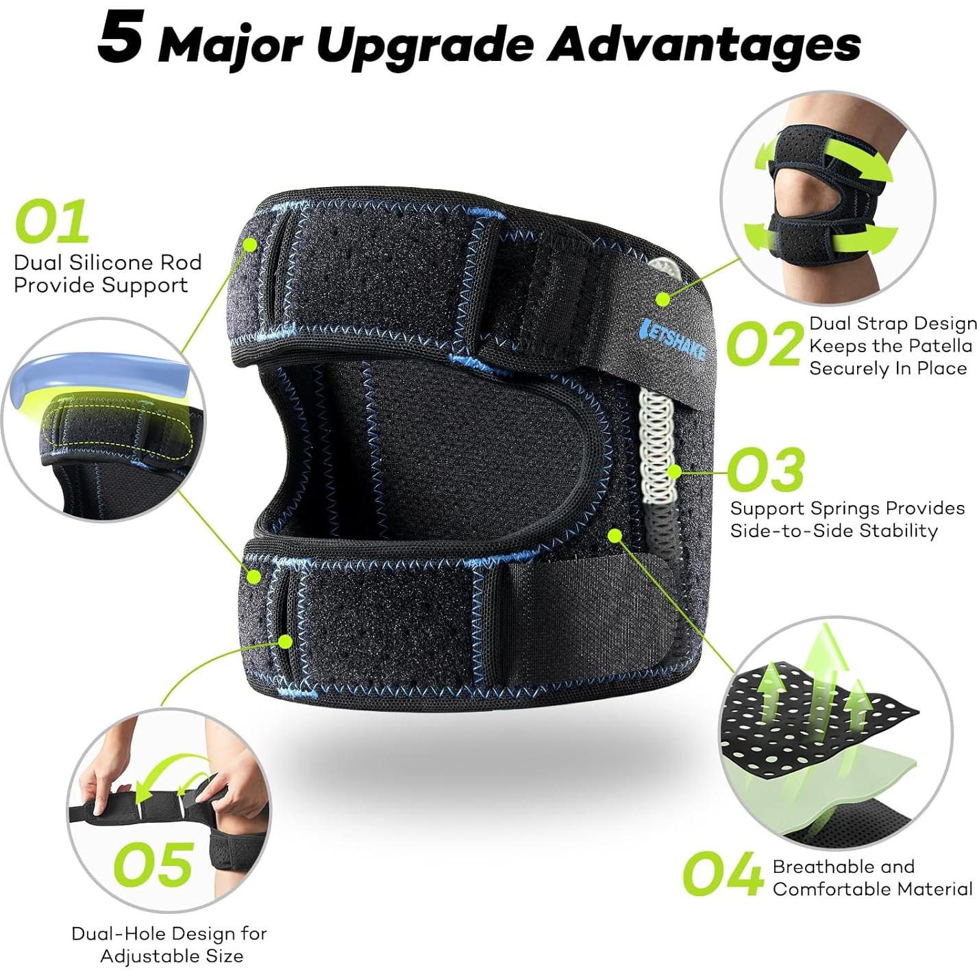 Faja de Soporte para Rodilla LETSHAKE Mediana con Gel