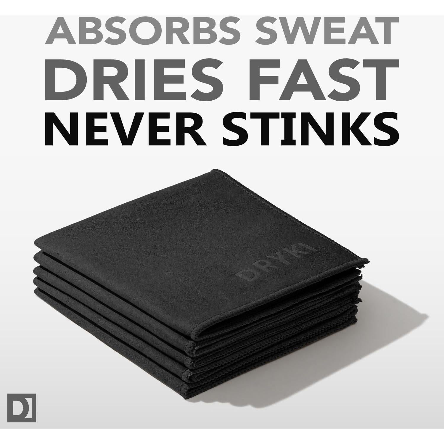 Toallas Absorbentes de Sudor DRYKI - 5 Paquete + Bolsa Gratis