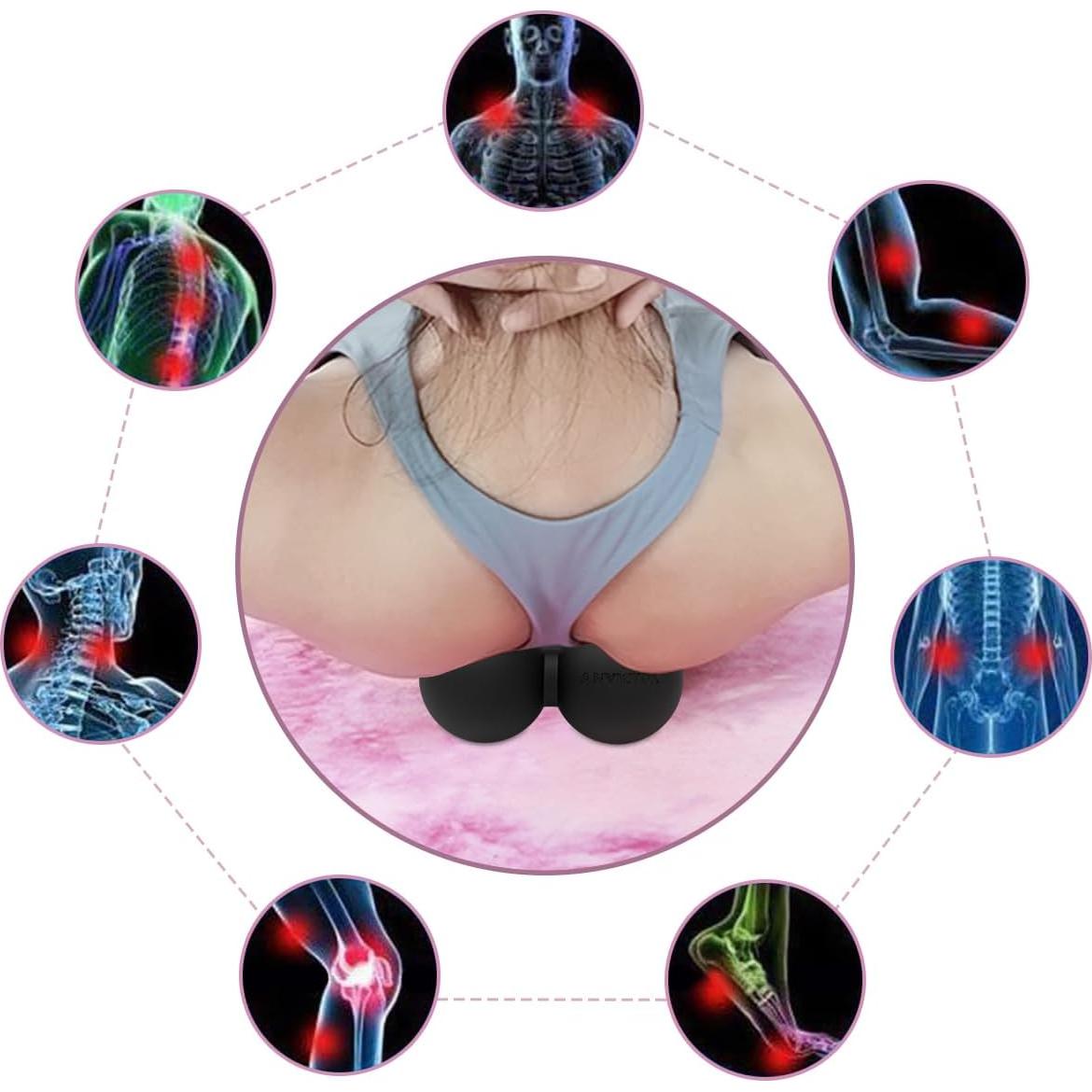 Pelota de Masaje Doble ANVICTOX para Alivio Muscular - Negro