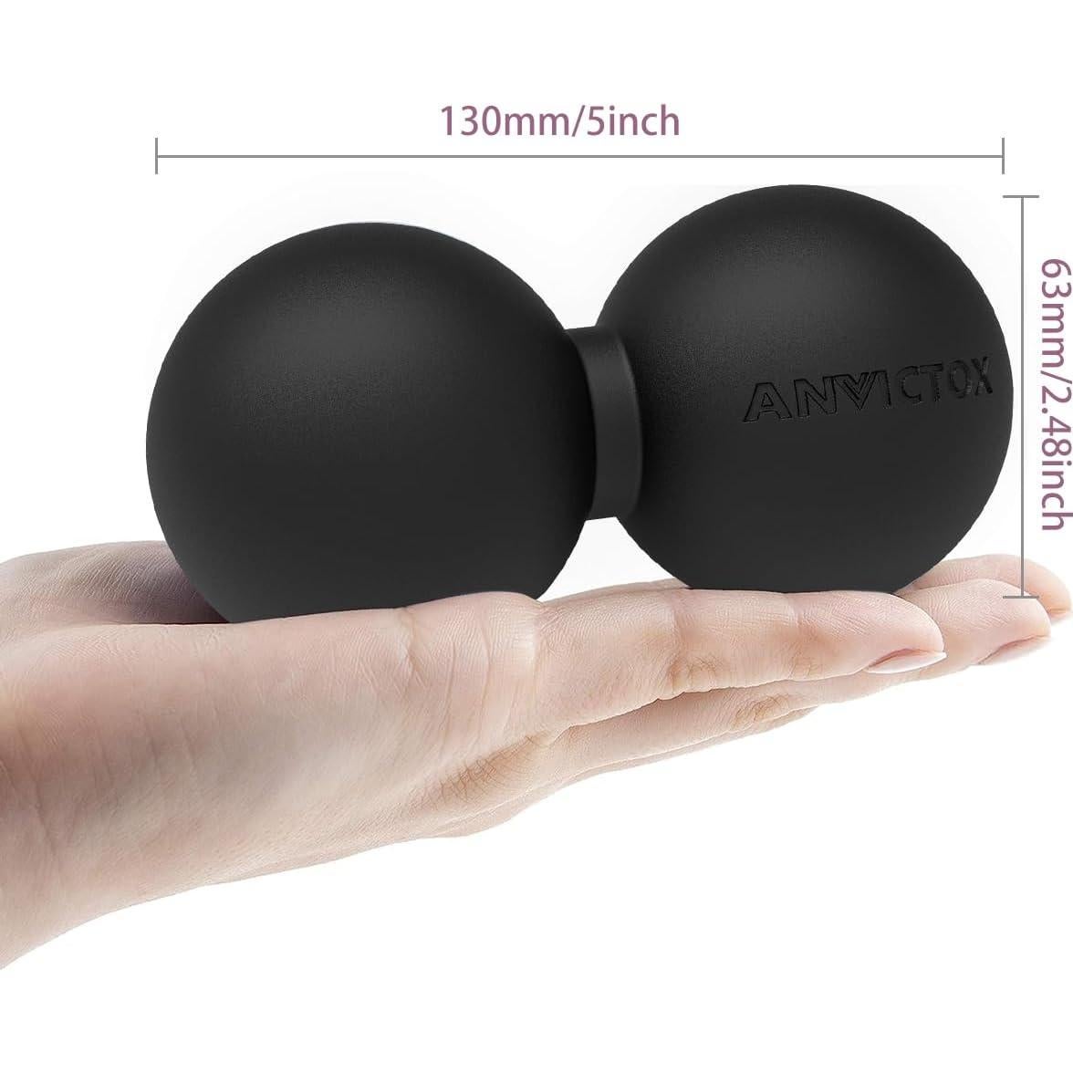 Pelota de Masaje Doble ANVICTOX para Alivio Muscular - Negro