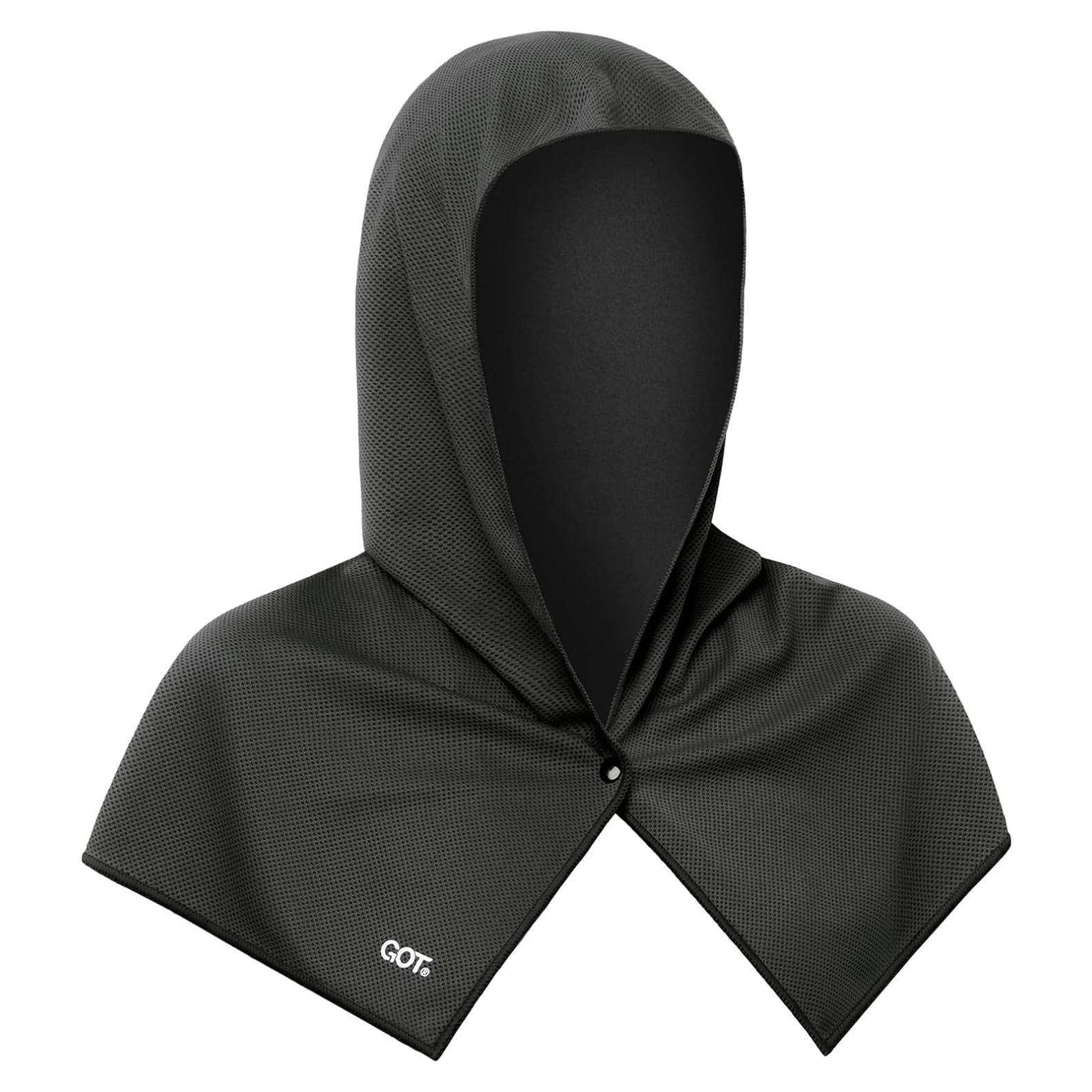 Toalla con Capucha Refrigerante GOT Sports - UPF 50+ - Negro
