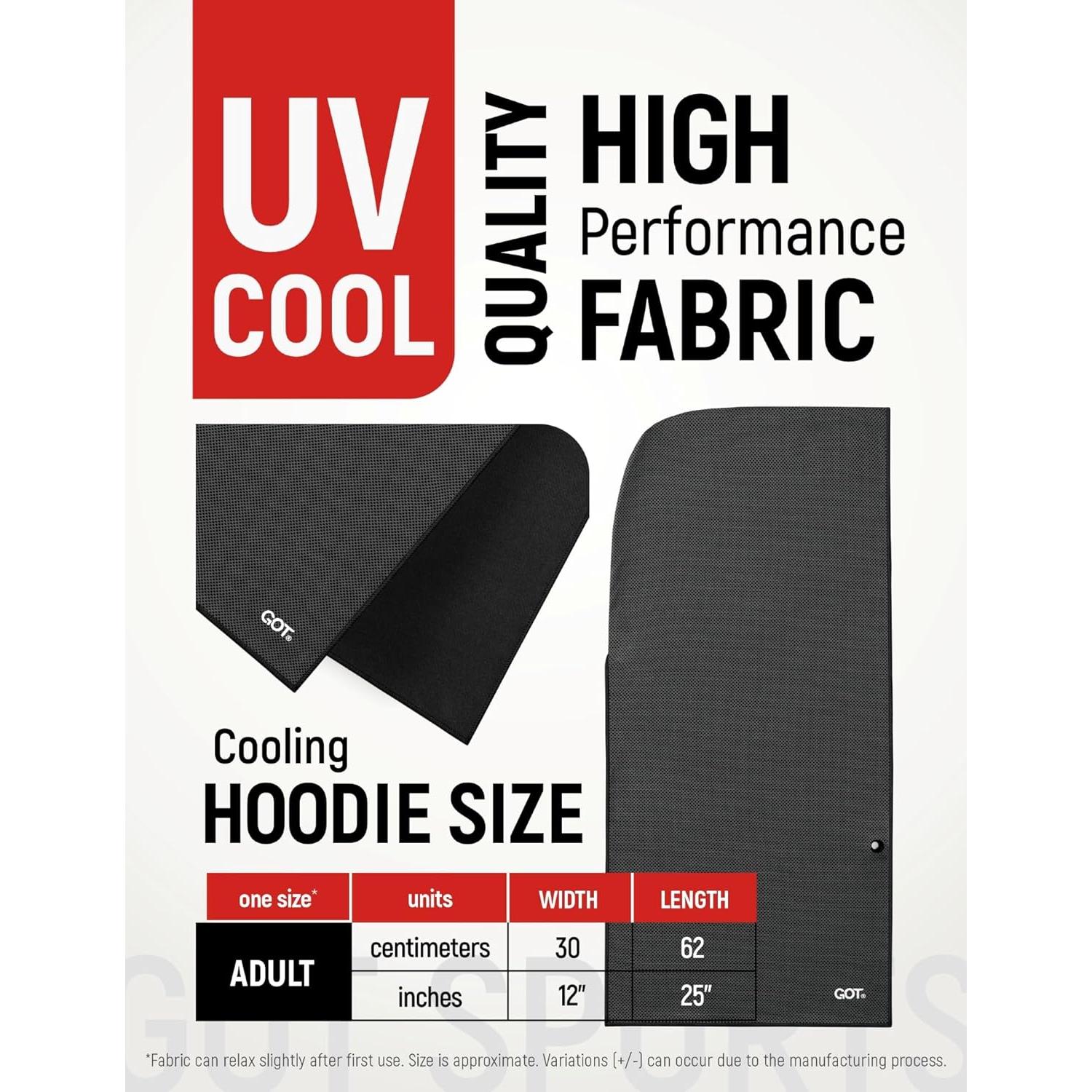 Toalla con Capucha Refrigerante GOT Sports - UPF 50+ - Negro