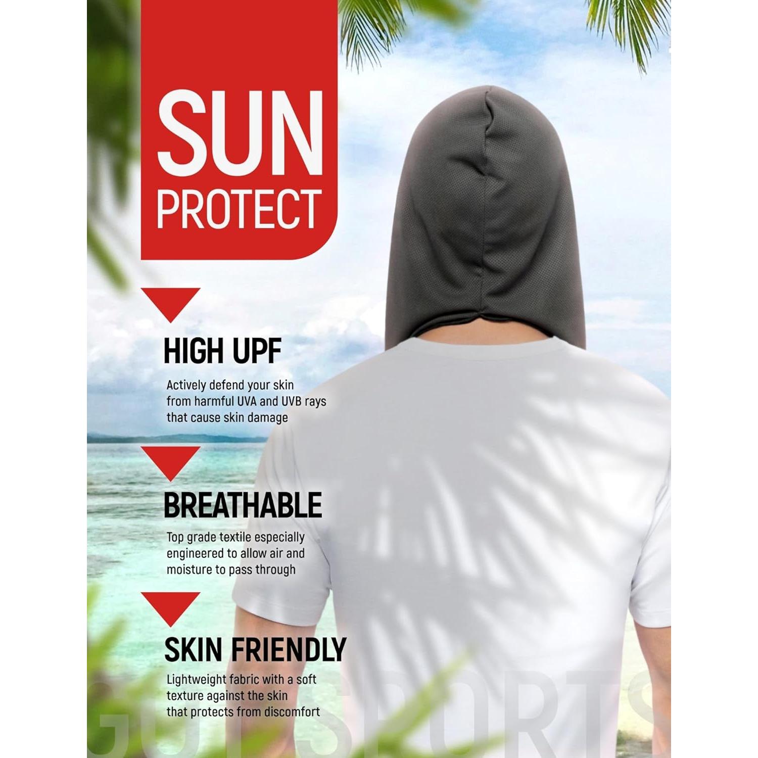 Toalla con Capucha Refrigerante GOT Sports - UPF 50+ - Negro