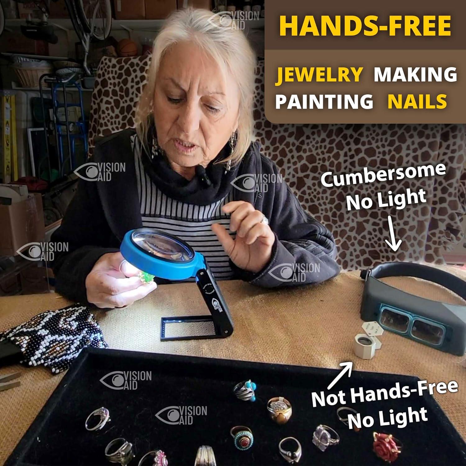 Lupa de Mano Vision Aid VAH 30x con 36 Luces LED y Estuche