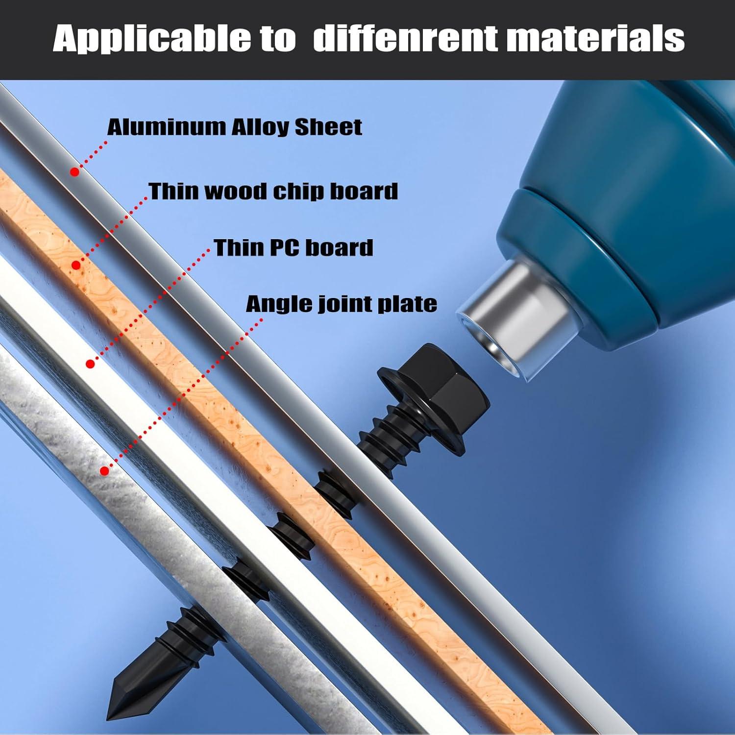 Kit de Tornillos Autoperforantes VGBUY 150 Piezas Acero Inoxidable