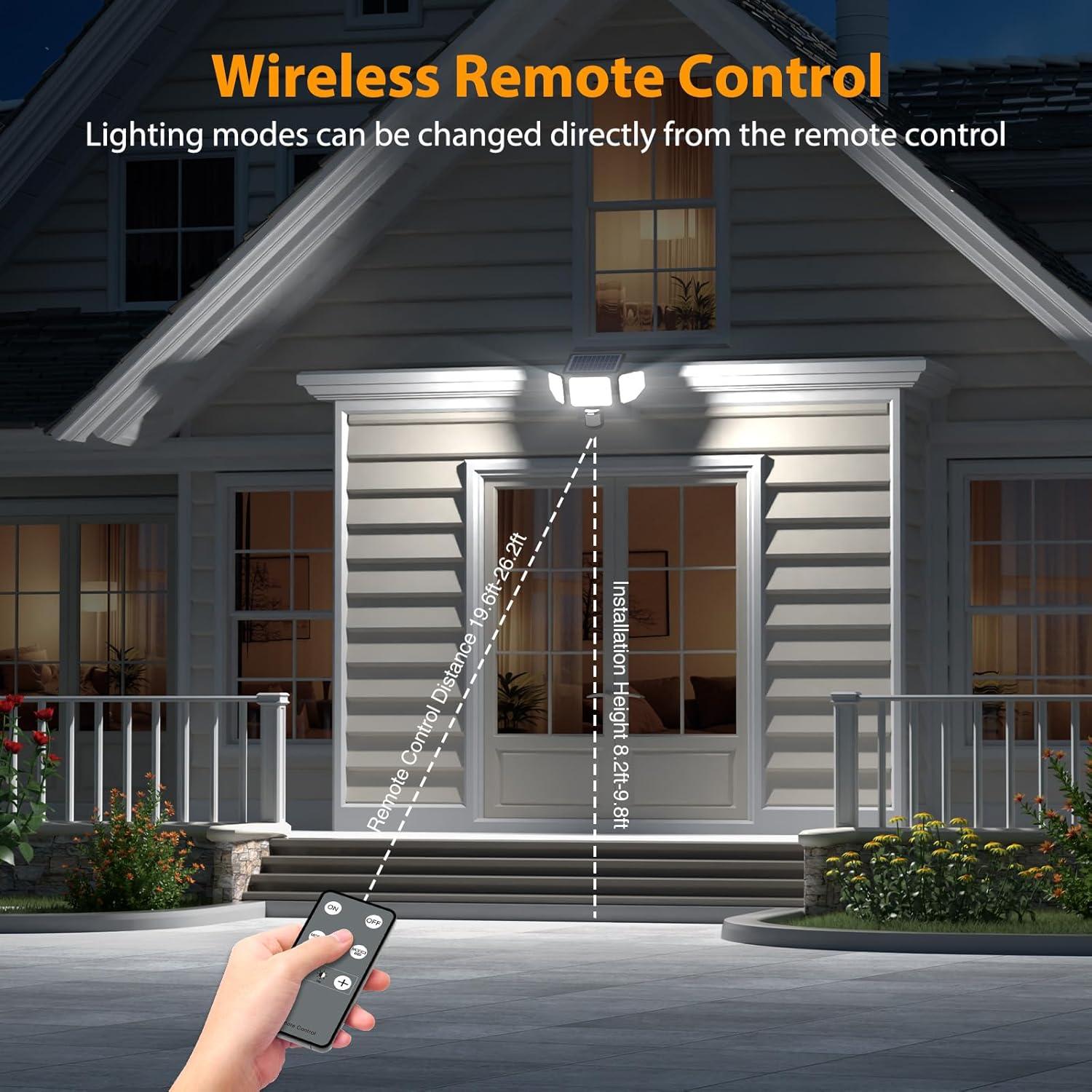 Luces Solares Exteriores Onforu 3000LM 3 Cabezas IP65