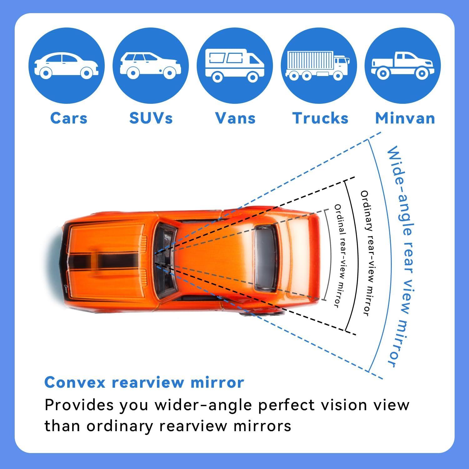 Espejo Retrovisor de Coche ANSHENYA Panorámico 25.4x15.2cm