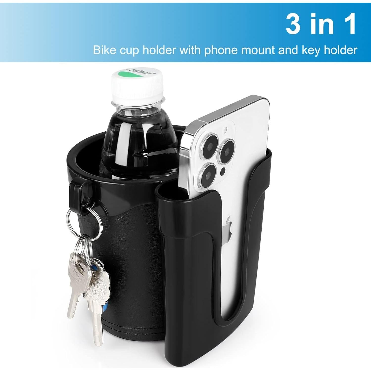 Soporte para Taza de Bicicleta Accmor 3 en 1 Negro Universal