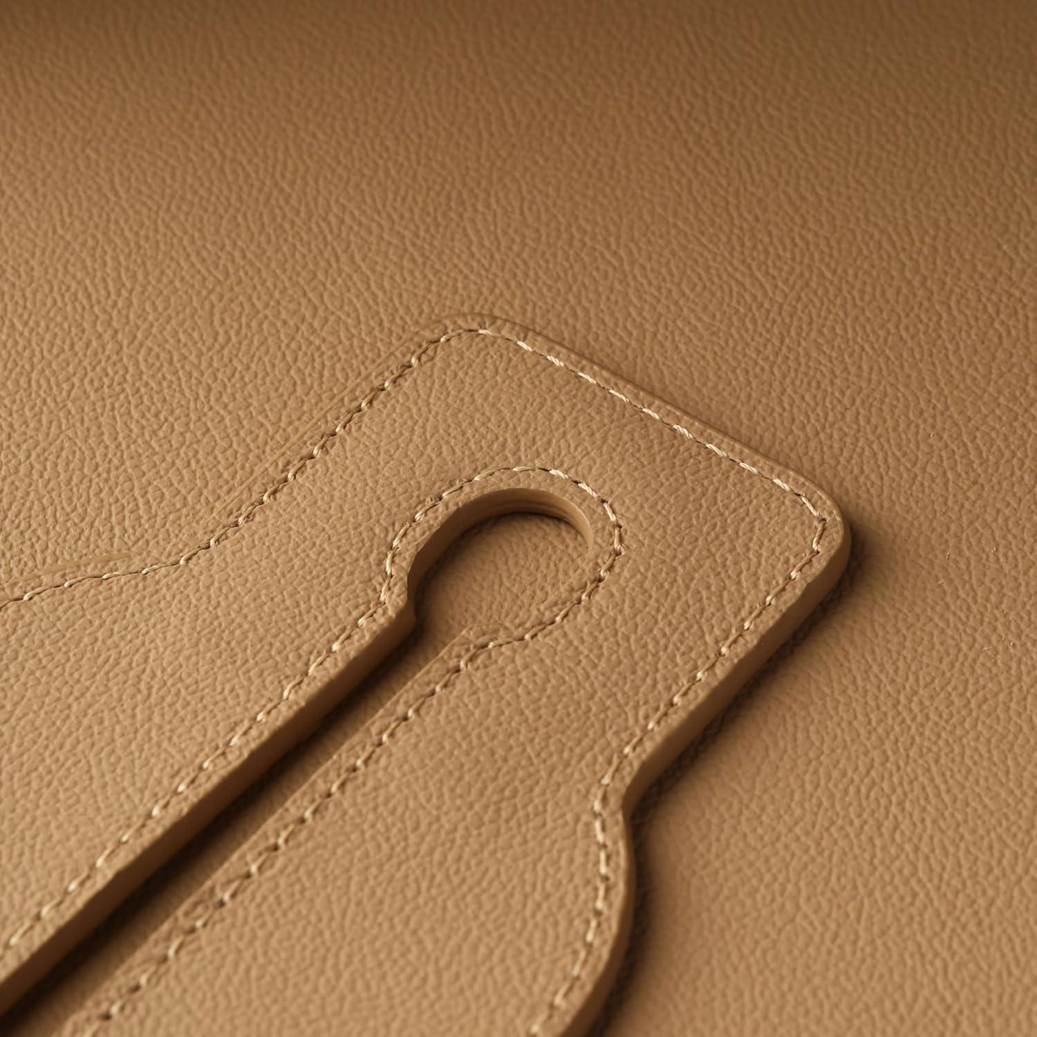 Gancho de bolso de cuero Jayanes para automóvil - Beige, 2 ganchos