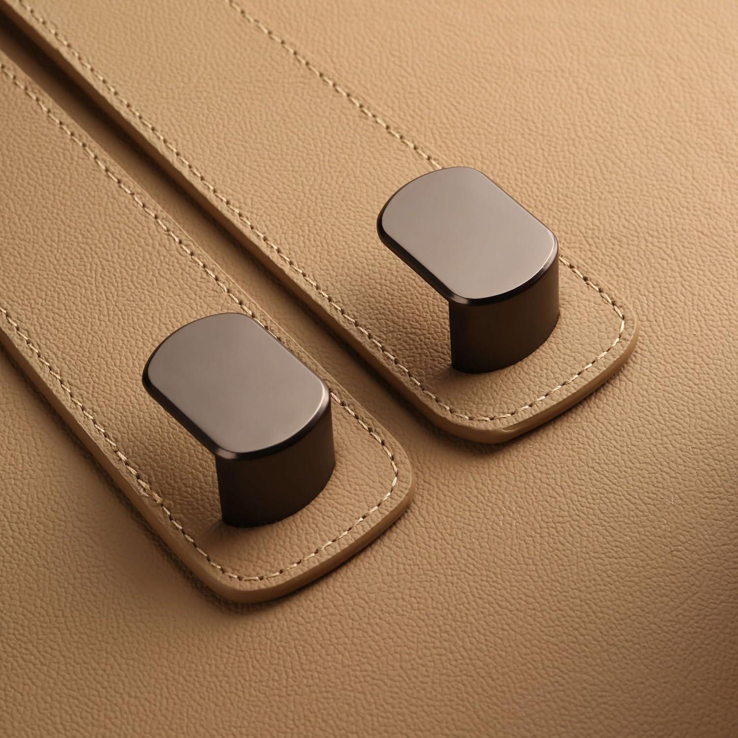 Gancho de bolso de cuero Jayanes para automóvil - Beige, 2 ganchos