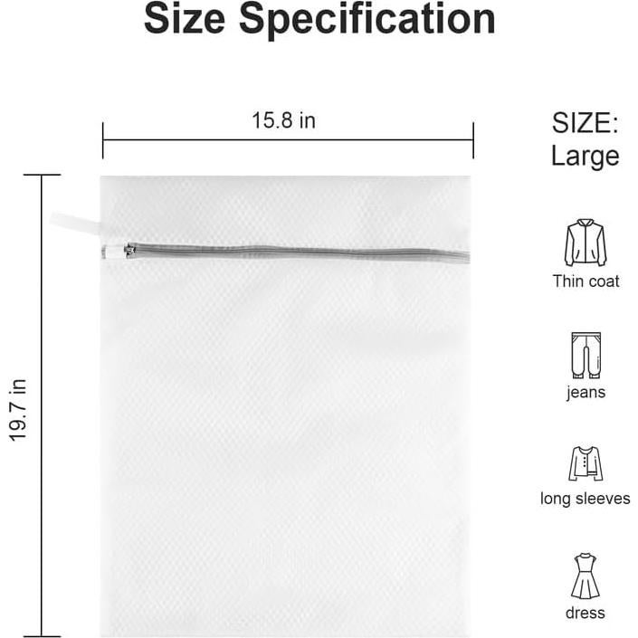 Paquete de 3 bolsas de lencería MDSXO 40.6x50.8 cm con cremallera