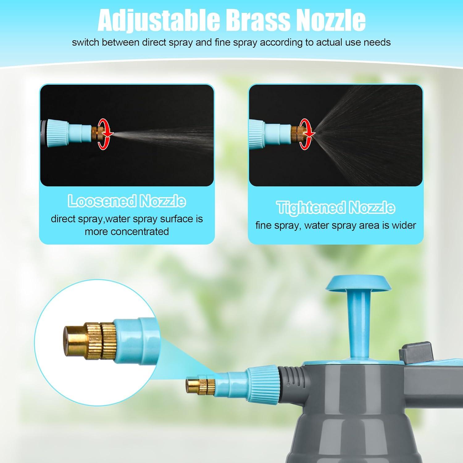 3 Pulverizadores de Mano TREEHAC 2L Azul - Boquilla Ajustable