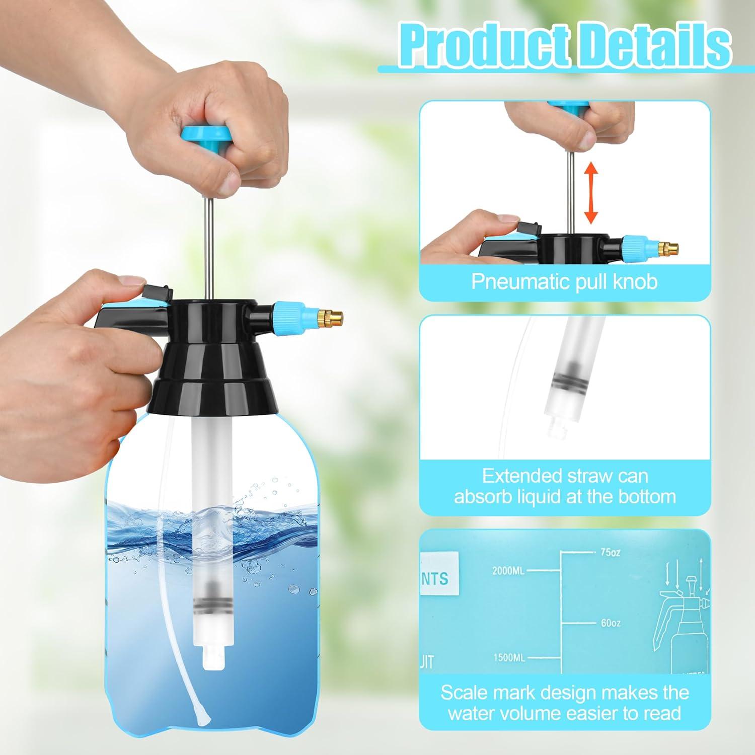 3 Pulverizadores de Mano TREEHAC 2L Azul - Boquilla Ajustable