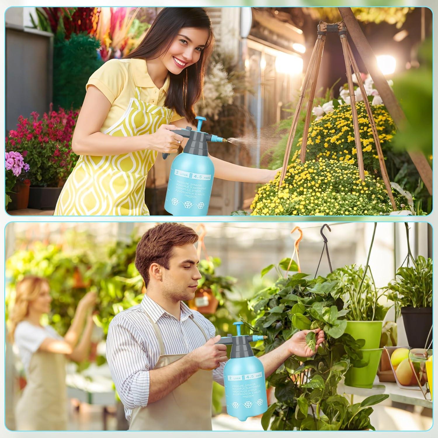 3 Pulverizadores de Mano TREEHAC 2L Azul - Boquilla Ajustable