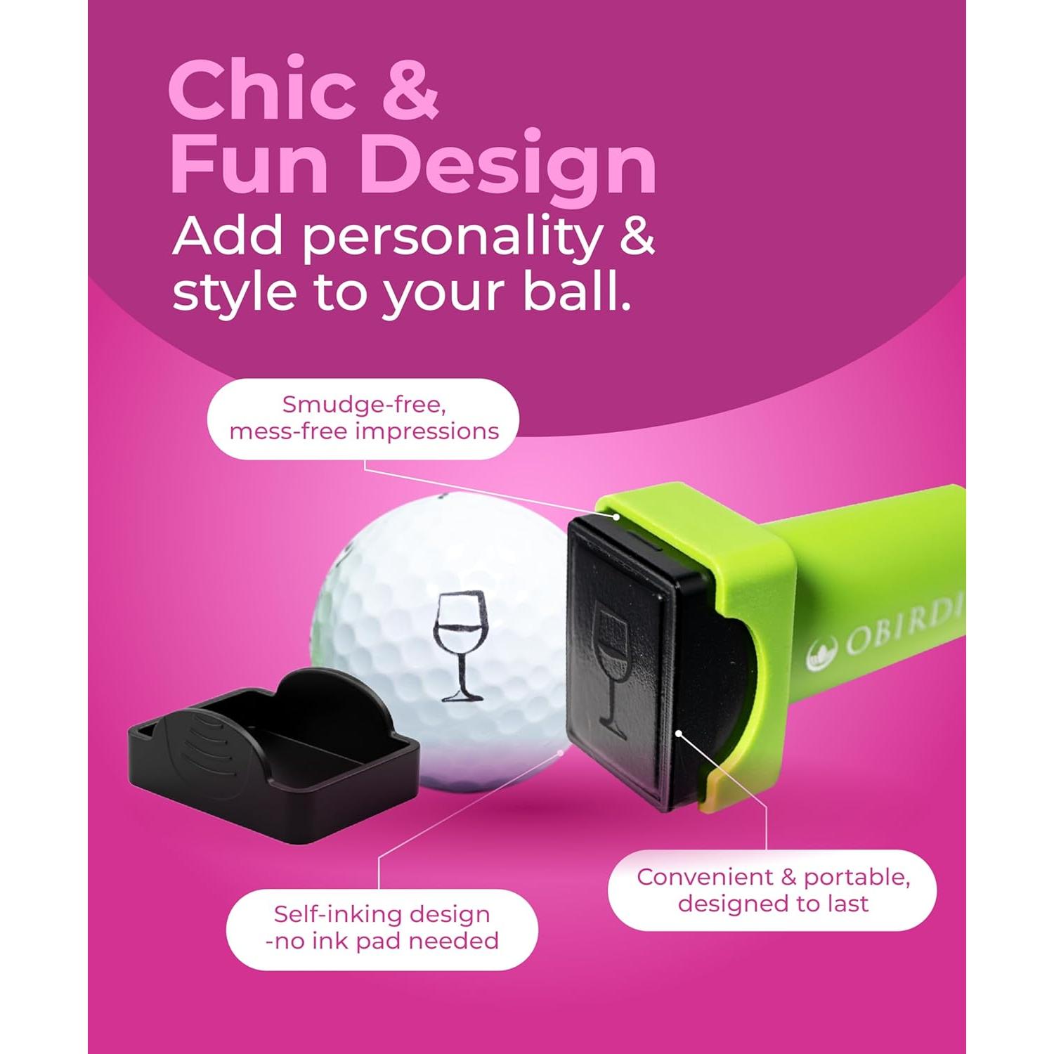 Sello de Pelota de Golf Obirdie Birdie Piña Autoinking 5.7x3.2cm