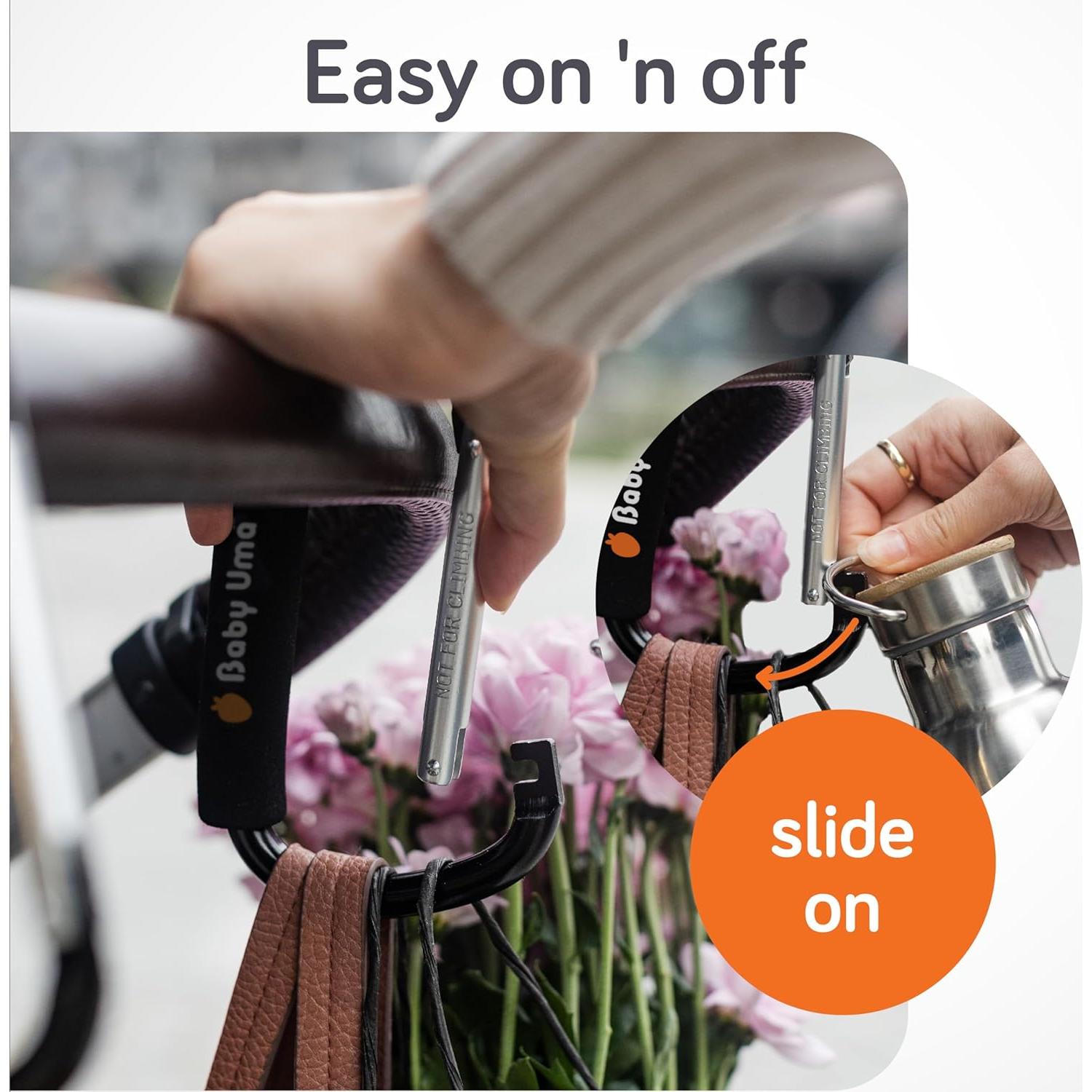 Ganchos XL para Cochecito Baby Uma - Paquete de 2, 5 kg