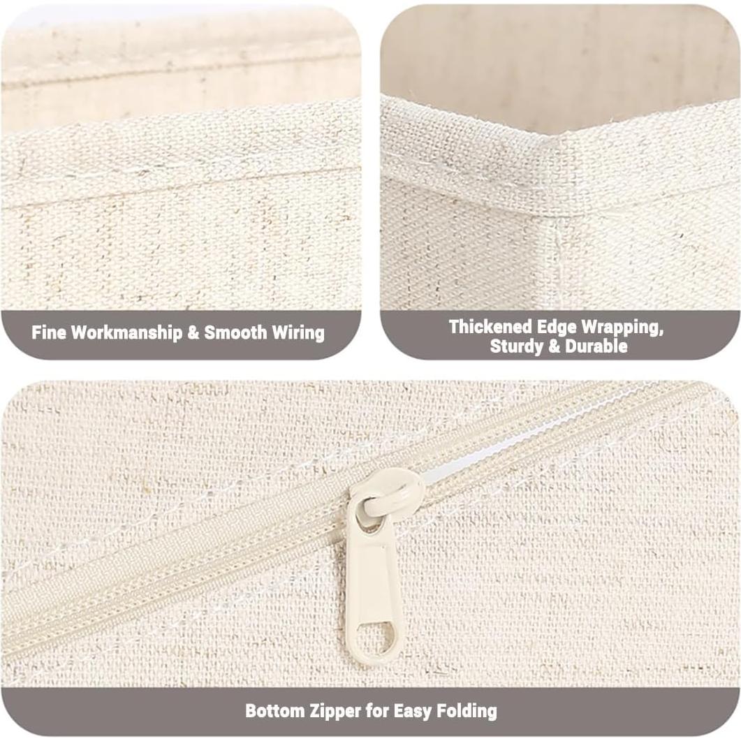 Organizador de Cajones de Tela Plegable 6 Pcs Beige Claro