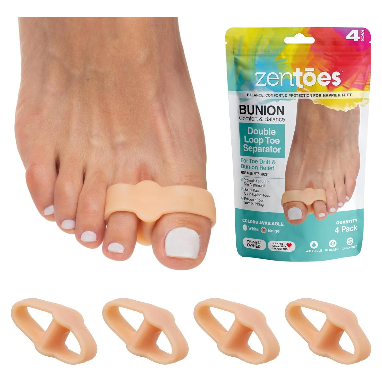 Separadores de Dedos ZenToes Corrector de Juanetes Gel Beige