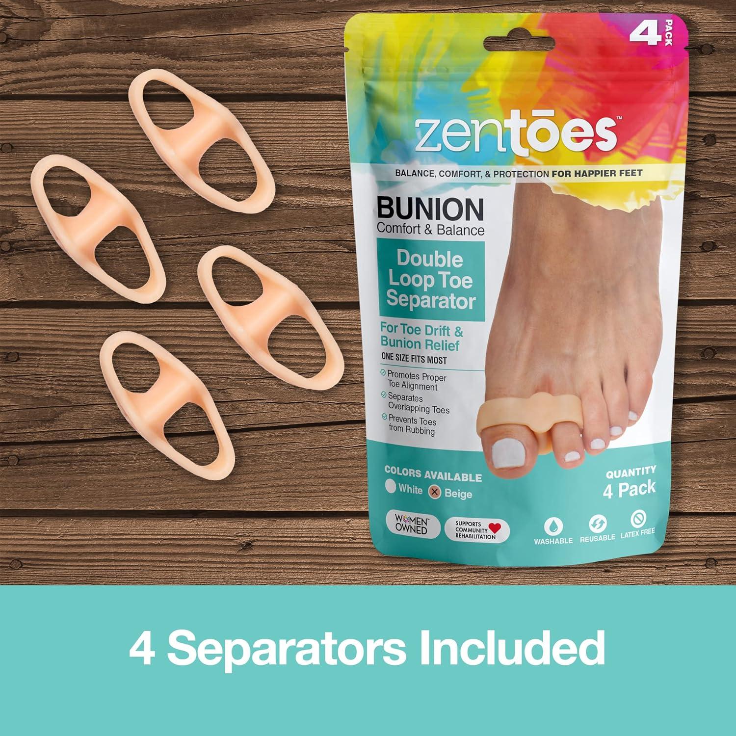 Separadores de Dedos ZenToes Corrector de Juanetes Gel Beige