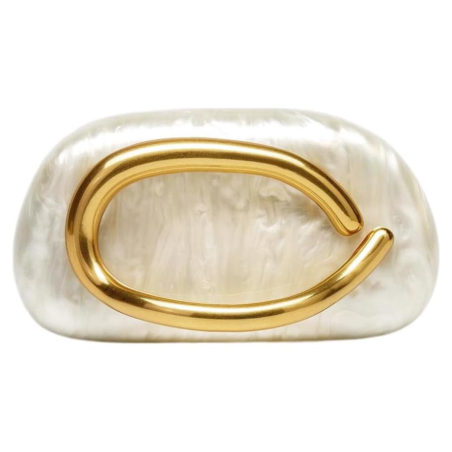 Bolso de mano acrílico CUXVA vintage redondo 19.5x10.5cm