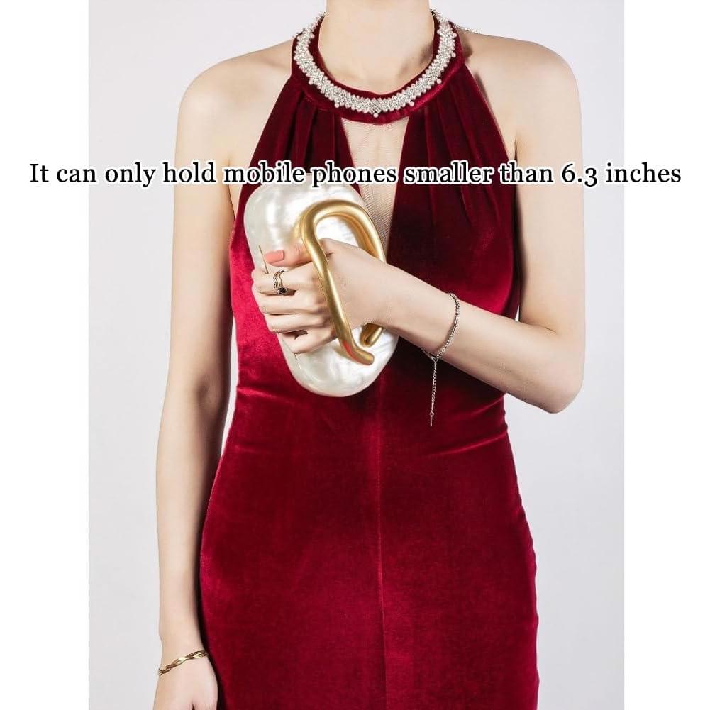 Bolso de mano acrílico CUXVA vintage redondo 19.5x10.5cm