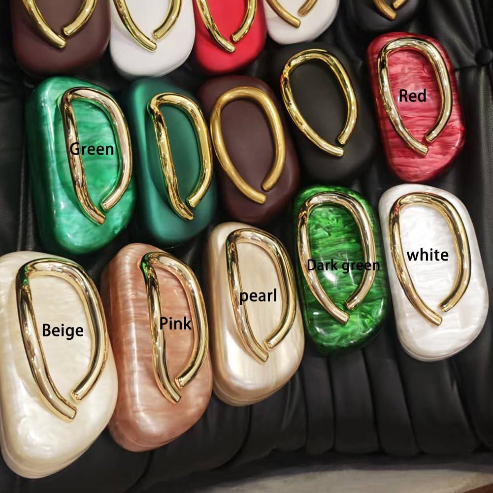 Bolso de mano acrílico CUXVA vintage redondo 19.5x10.5cm