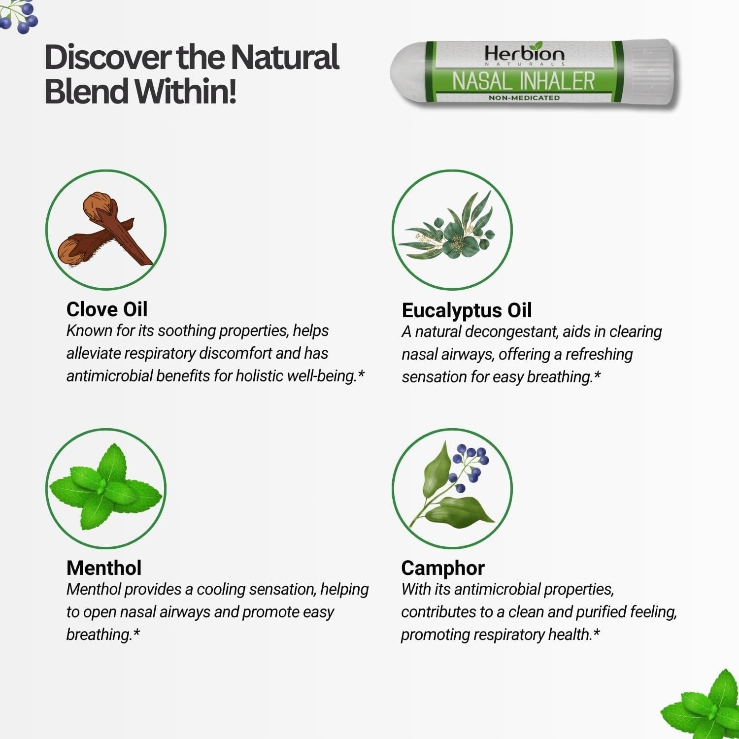 Inhalador Nasal Herbion Naturals No Medicado 1.5ml Alivio Congestión