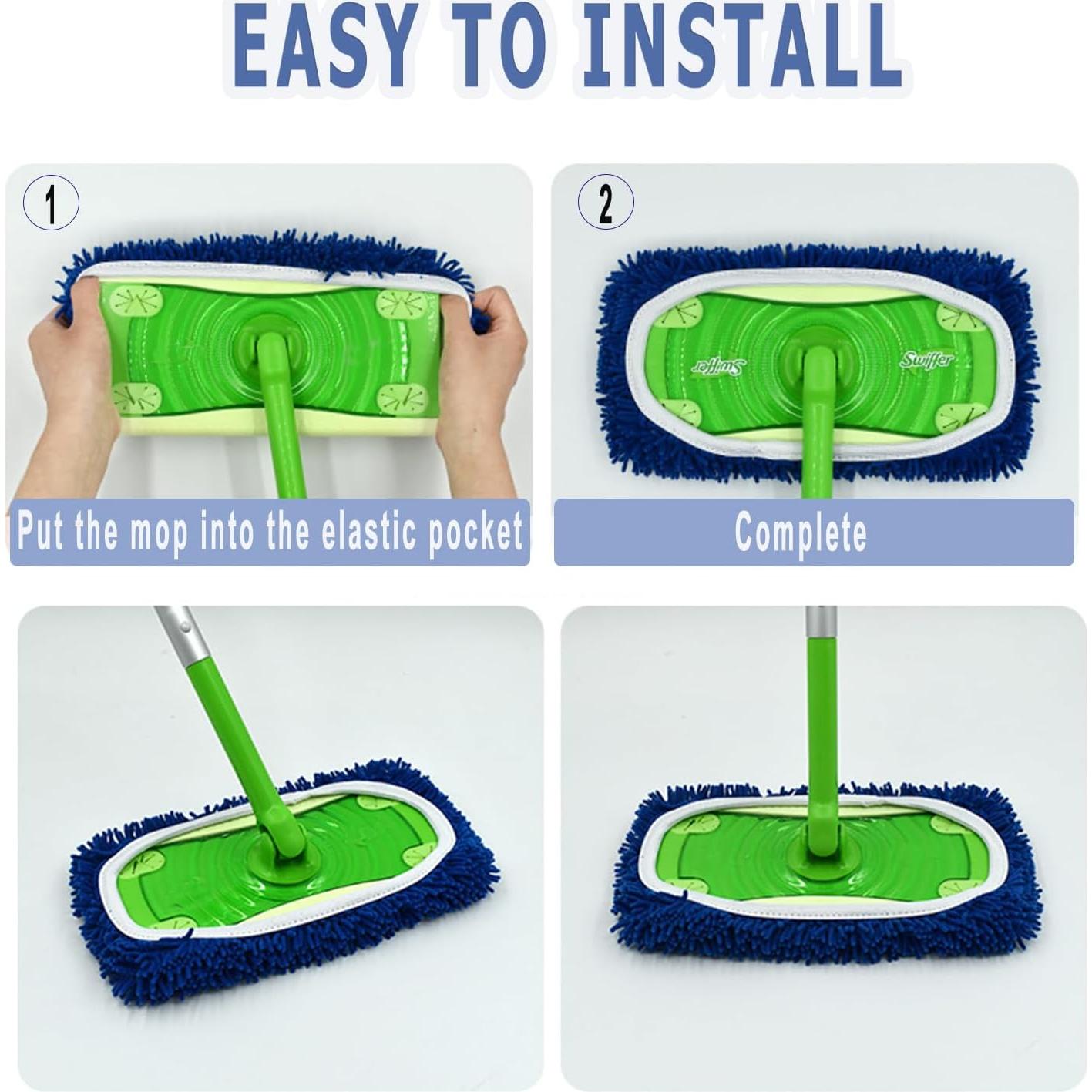 Paños de Microfibra Reutilizables Febsow 4PCS para Trapeador Swiffer