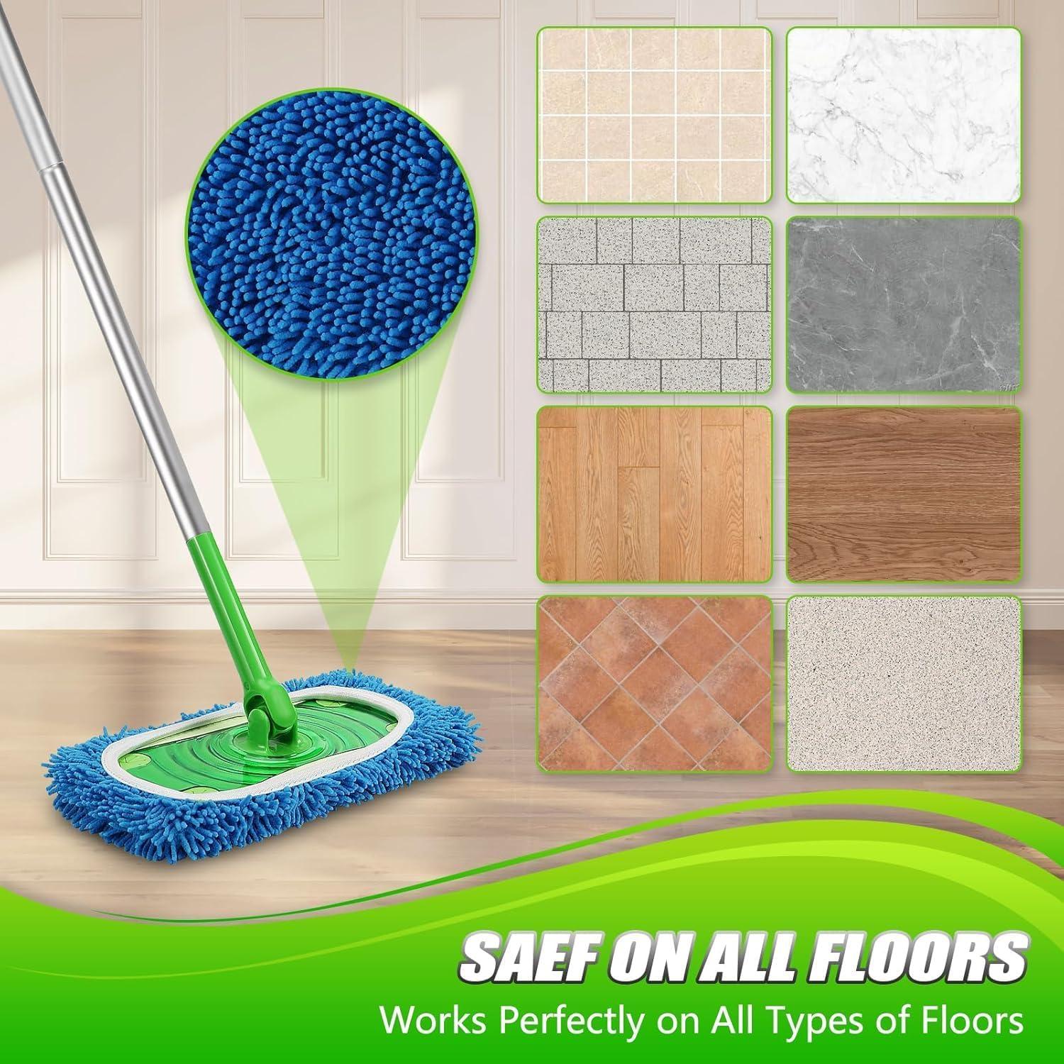 Paños de Microfibra Reutilizables Febsow 4PCS para Trapeador Swiffer