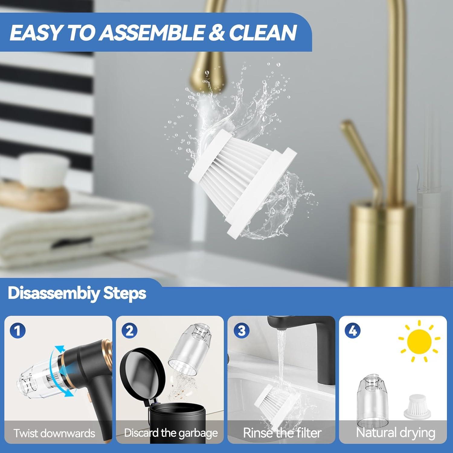 Aspiradora de Coche Inalámbrica BELIBUY 100W 12000Pa Negra