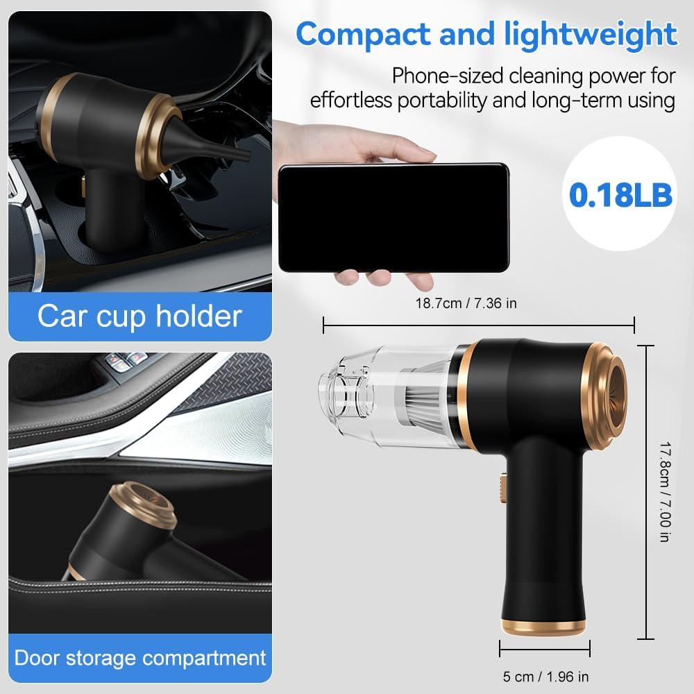 Aspiradora de Coche Inalámbrica BELIBUY 100W 12000Pa Negra