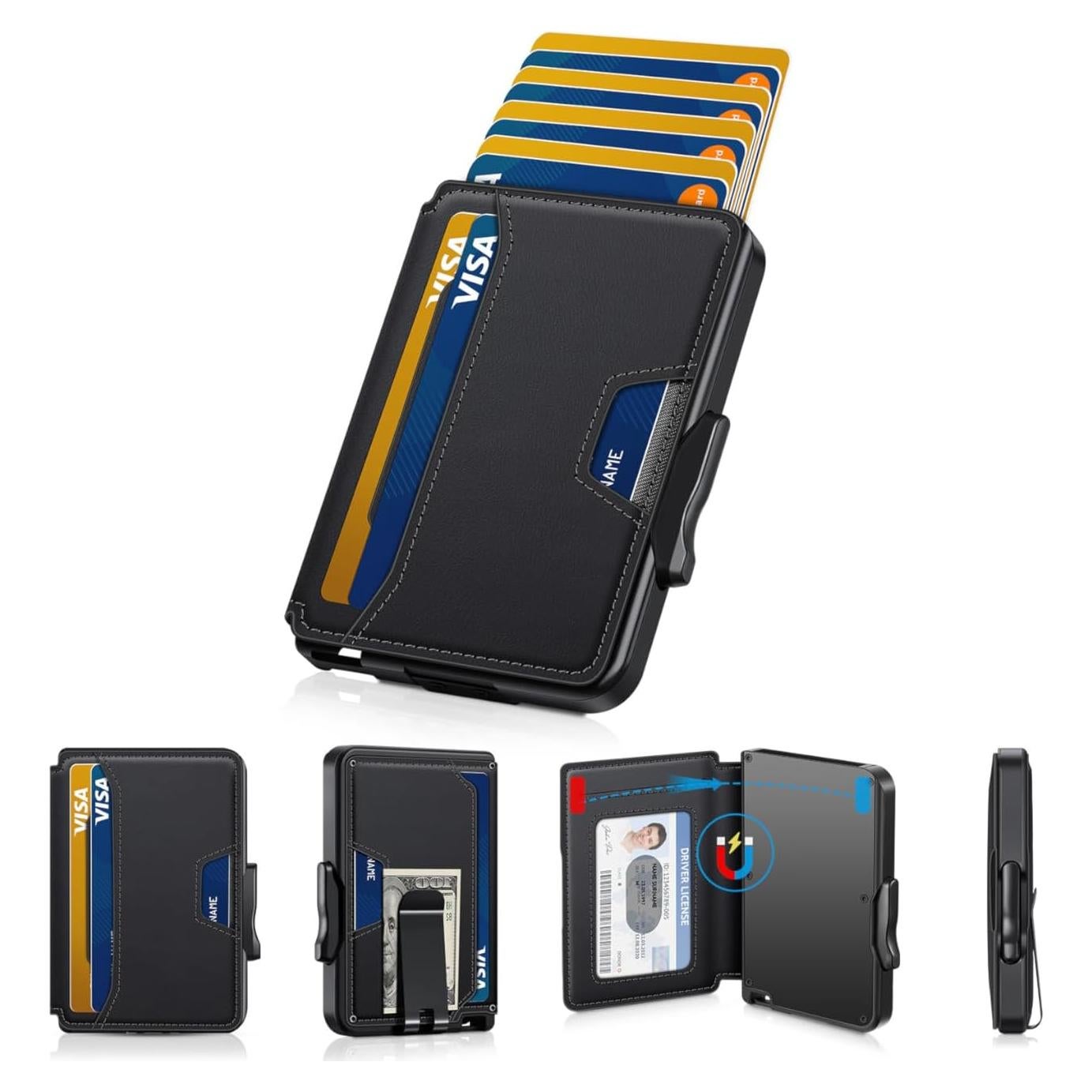 Billetera minimalista SEMORID V26 con bloqueo RFID y clip