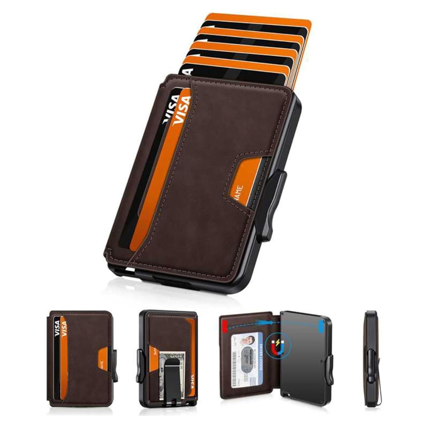 Billetera minimalista SEMORID V26 con bloqueo RFID para hombres