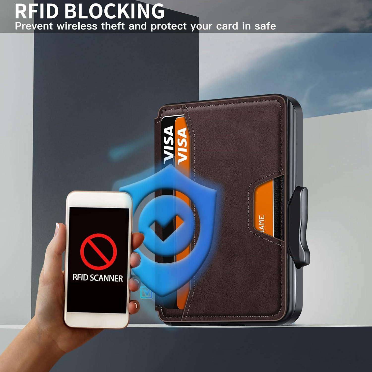 Billetera minimalista SEMORID V26 con bloqueo RFID para hombres