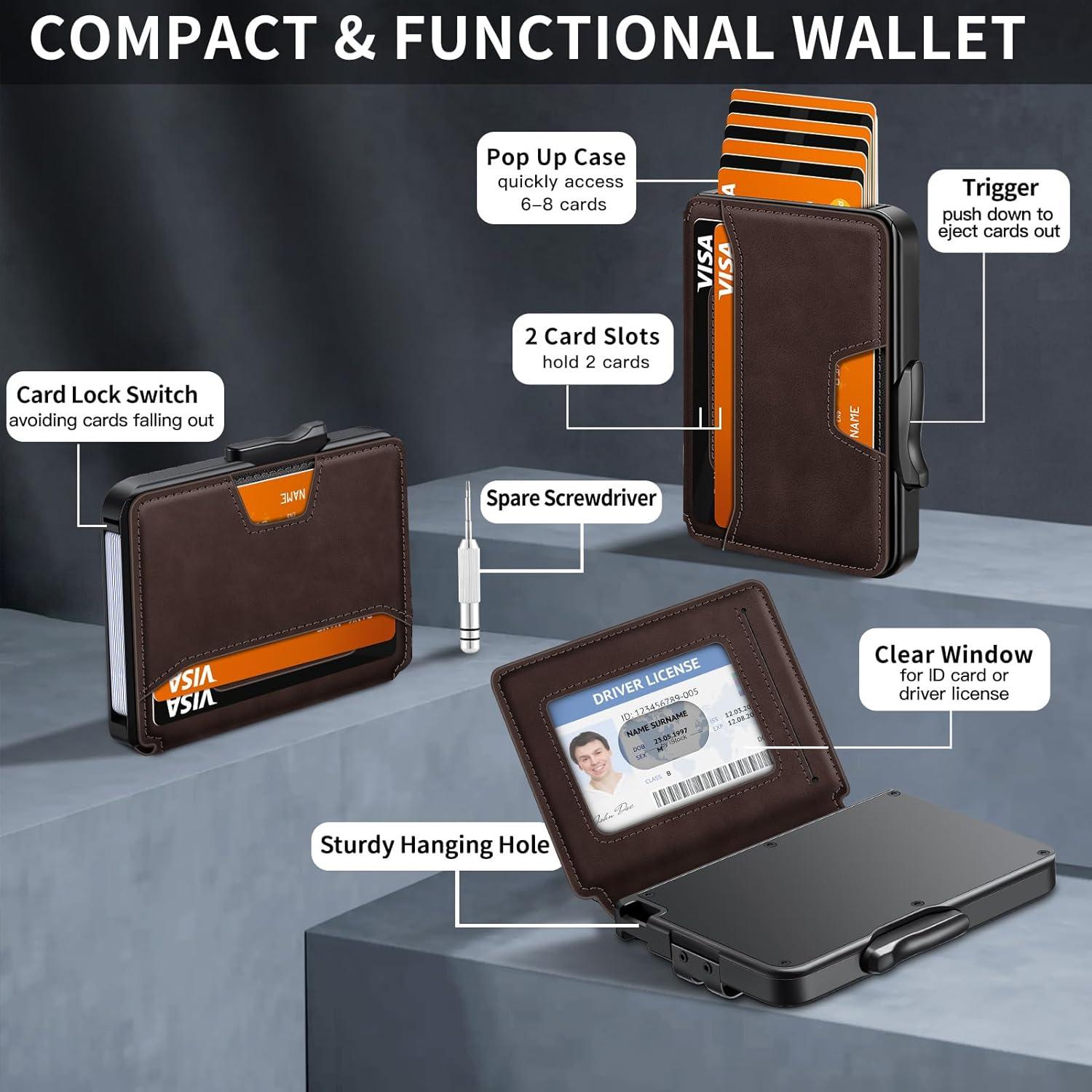 Billetera minimalista SEMORID V26 con bloqueo RFID para hombres