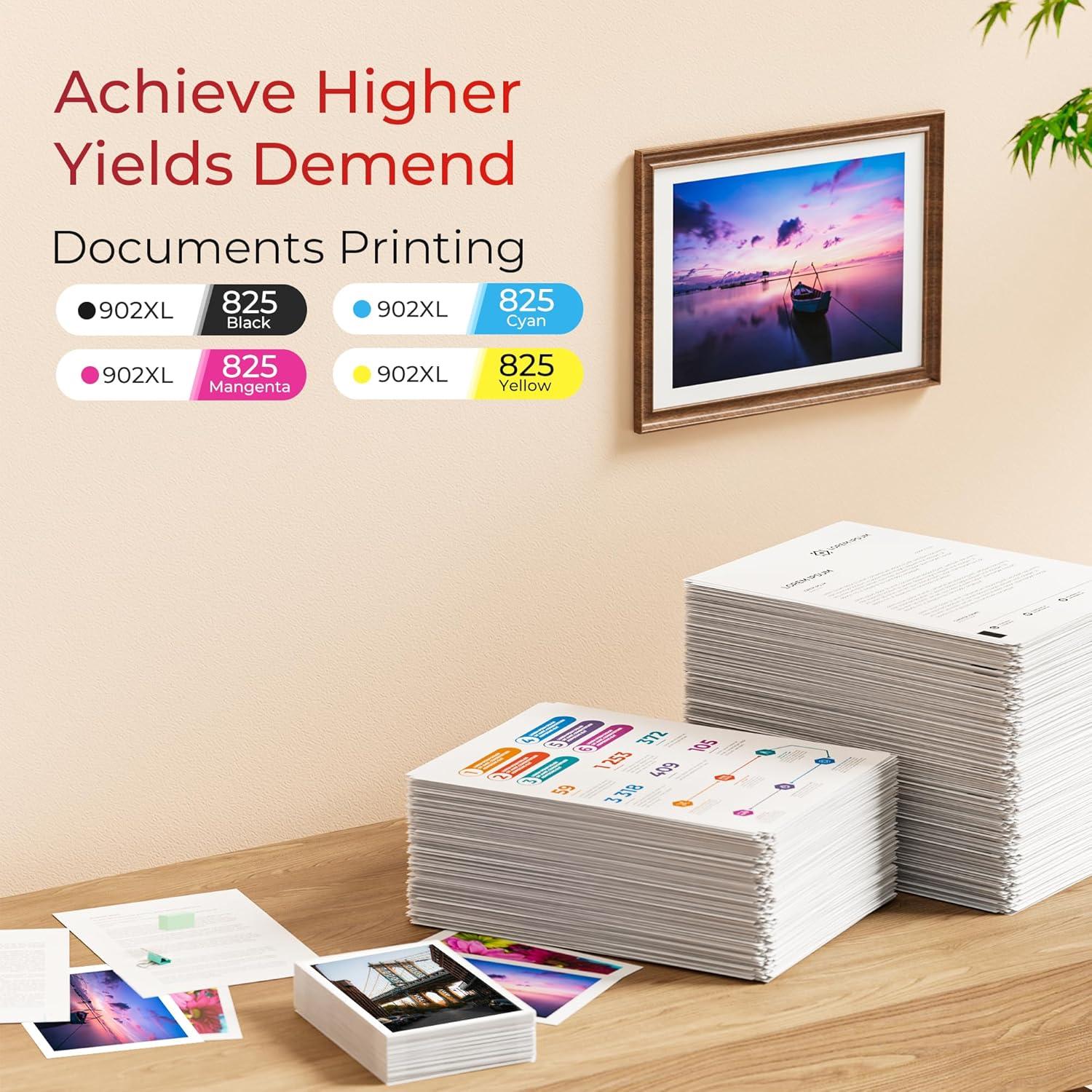 Cartuchos de tinta 902XL ejet para impresoras HP - Negro, Cian, Magenta, Amarillo