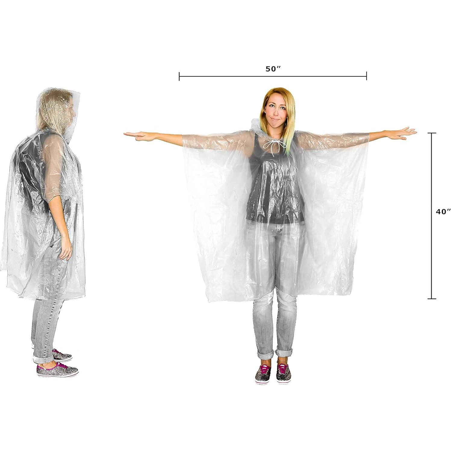 Ponchos de Lluvia Transparentes Lingito - Paquete de 10 Adultos